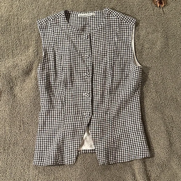 Abercrombie Black and White Gingham Sleeveless Top and Skirt Set XS new w/o tags - Picture 2 of 5